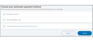 Comcast Xfinity Automatic Payment Set Up or Cancel