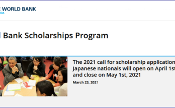 The Joint Japan/World Bank Graduate Scholarship Program (JJ/WBGSP) 2021