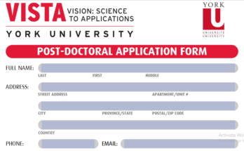 VISTA Postdoctoral Fellowships 2021-2022 at York University in Canada