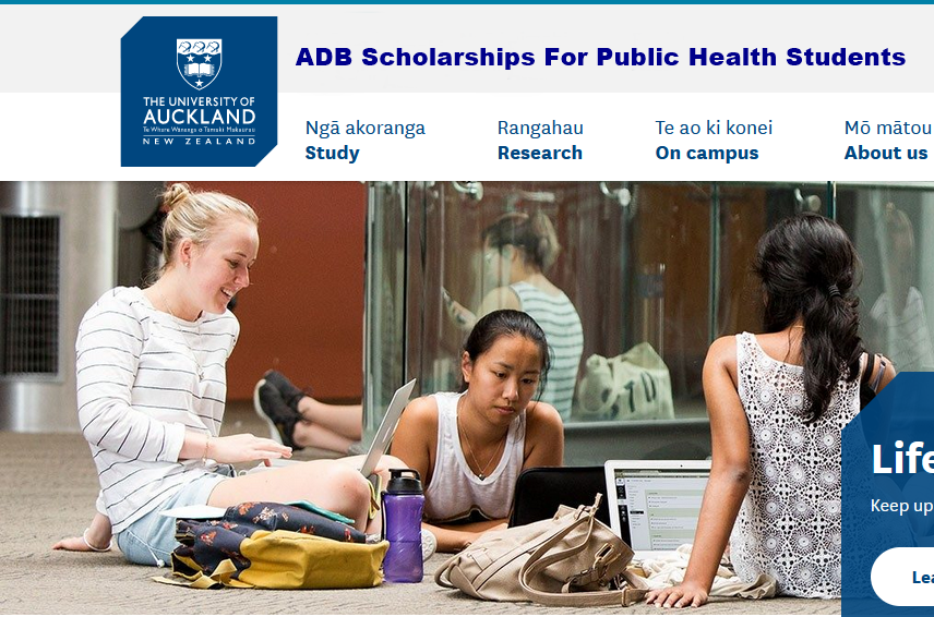 ADB Scholarships For Public Health Students At University Of Auckland