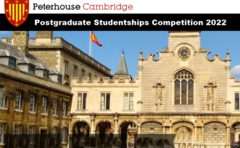 Peterhouse Postgraduate Studentships Competition in UK 2022