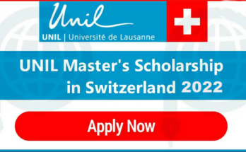 UNIL Masters Scholarship for Study in Switzerland 2022