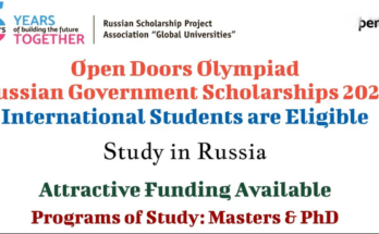 Open Doors International Olympiad Russian Scholarship 2023-2024