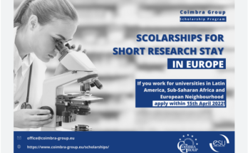 Coimbra Group Scholarship Programme for Young African Researchers 2023-2024